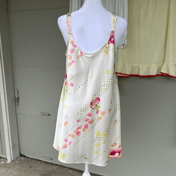 Oscar de la Renta Pink Label Floral Satin Slip Dress M - Picture 2 of 8